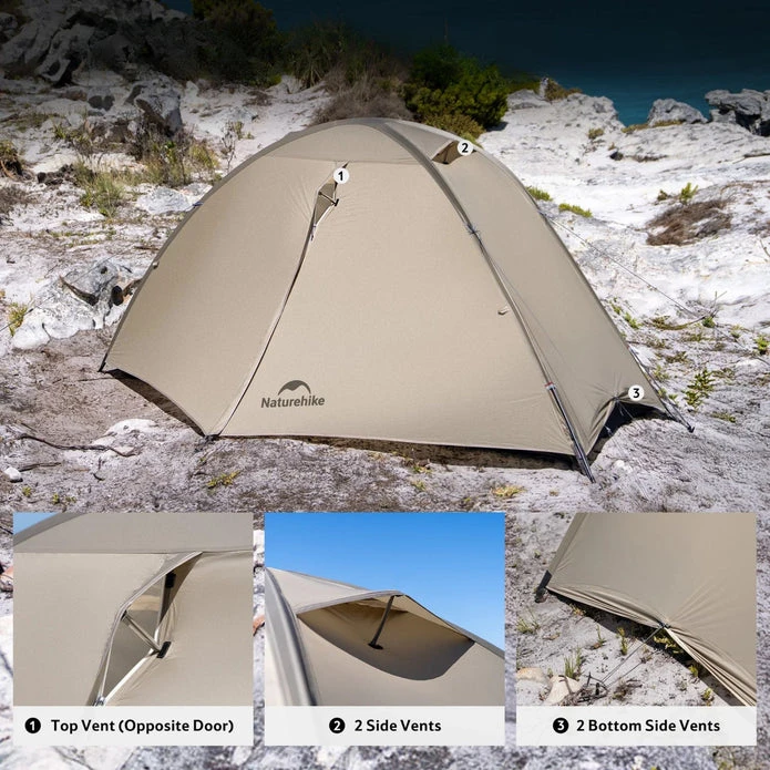 Palapinė jiling pro 1 20d cnk2650ws013-moon rock sand NATUREHIKE