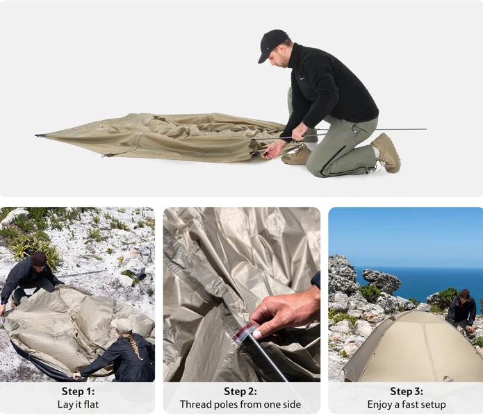 Palapinė jiling pro 1 20d cnk2650ws013-moon rock sand NATUREHIKE