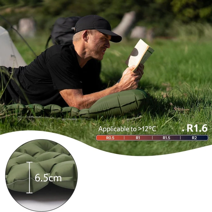 NAH Čiužinys FC01 viengulė pagalvė CNK2550WS020-army žalias NATUREHIKE