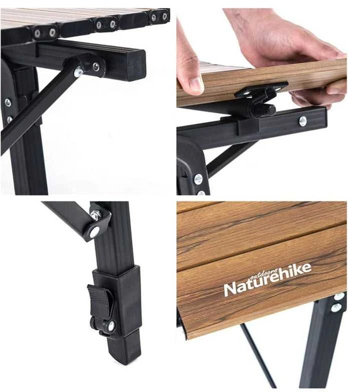 Turistinis stalas mw03 teleskopinis stalas riešutmedžio spalvos nh19z003-d NATUREHIKE