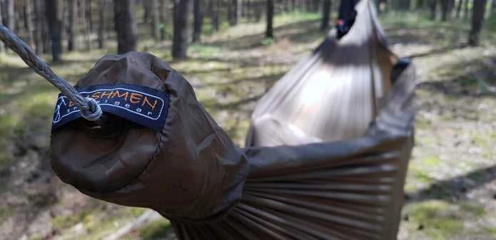 Ultralengvas hamakas Bushmen 20D ripstop nailono pilno dydžio 3m tamsiai žalias 210 g