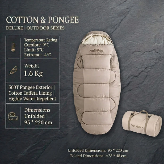Ypač platus miegmaišis Naturehike XXL 95 cm, erdvus, ištiestas dizainas