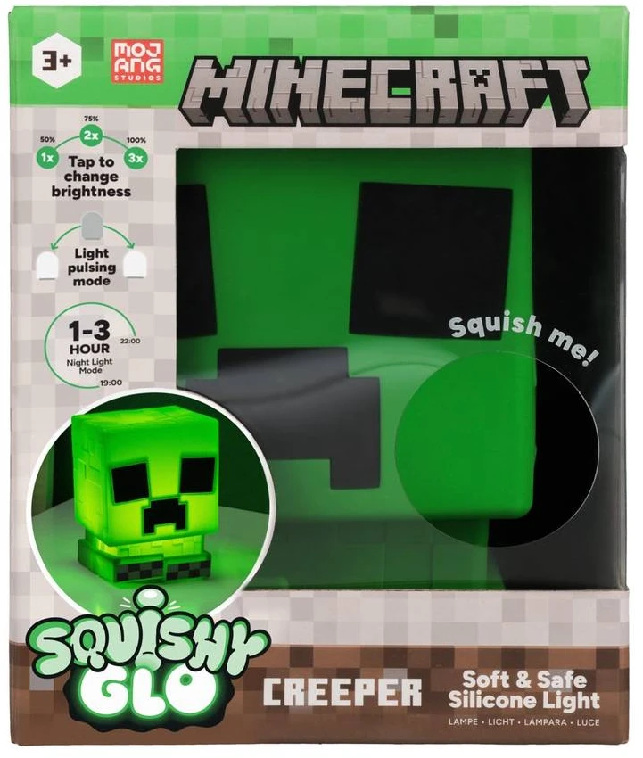 Paladone Minecraft Creeper SquishyGlo Silicone Įkraunama Lempa