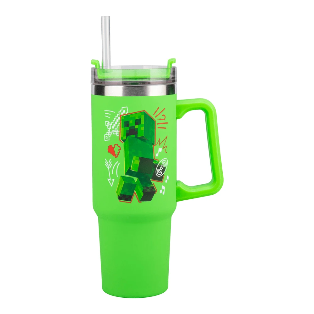 Paladone ABYstyle MINECRAFT Žalia Sandarus Puodelis su Šiaudeliu | 900 ml