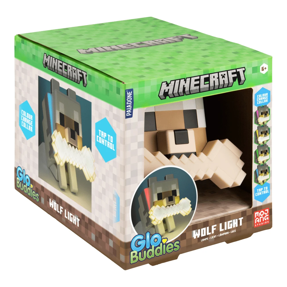 Paladone Minecraft Wolf GloBuddies lempa | 14.3 cm