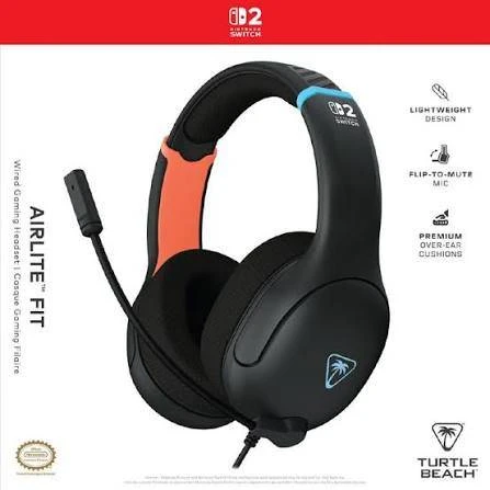 „Turtle Beach Airlite Fit“ ausinės, juodos spalvos, skirtos „Nintendo Switch™ 2“