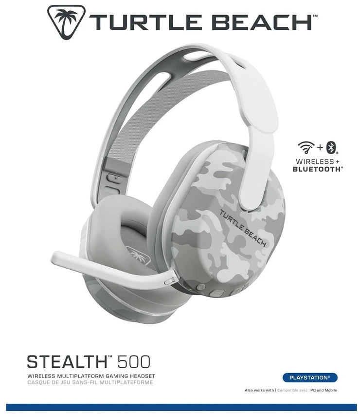 Ausinės „Turtle Beach Stealth 500 PS“ arktinis kamufliažas