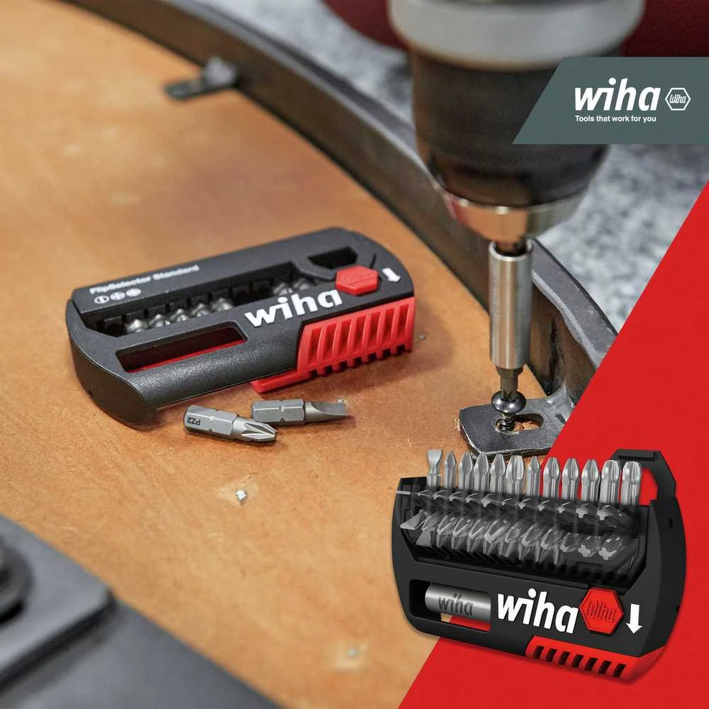 Antgalių rinkinys WIHA FlipSelector Phillips, Pozidriv, 13 vnt., 1/4" su diržo segtuku