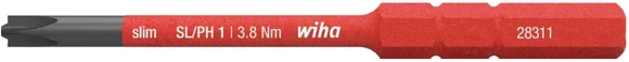 Atsuktuvo antgalis Wiha slimBit VDE SL/PH1x75