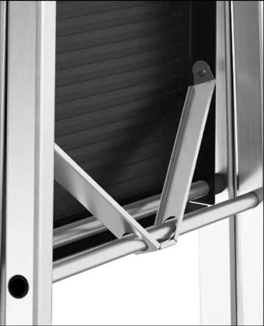 Buitinės kopėčios DRABEST ALD7 PRO 150 kg, vienpusės su lentyna, 7 pakopų (DR-AL-D7-PRO-Ż+CZ+P )