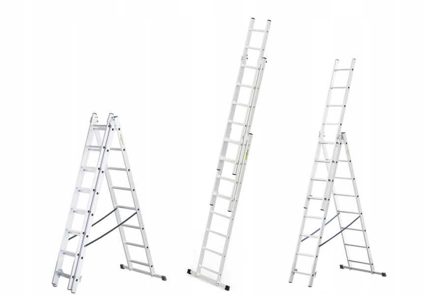 Daugiafunkcinės aliuminio kopėčios, Drabest HOME 3x7, 150 kg