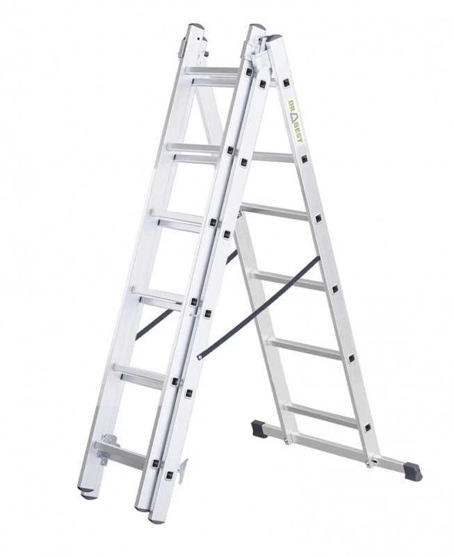 Daugiafunkcinės aliuminio kopėčios, Drabest Home 3x6, 150 kg