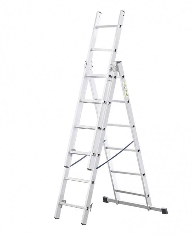 Daugiafunkcinės aliuminio kopėčios, Drabest Home 3x6, 150 kg