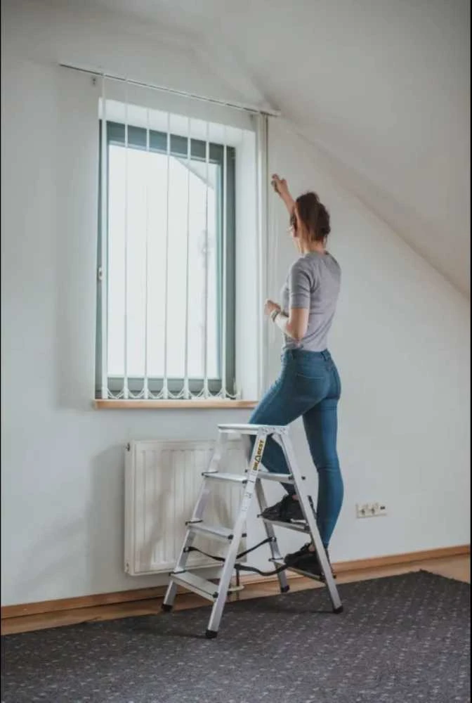 DRABEST HOME dvipusės aliuminio kopėčios, 6 pakopų, 125 kg