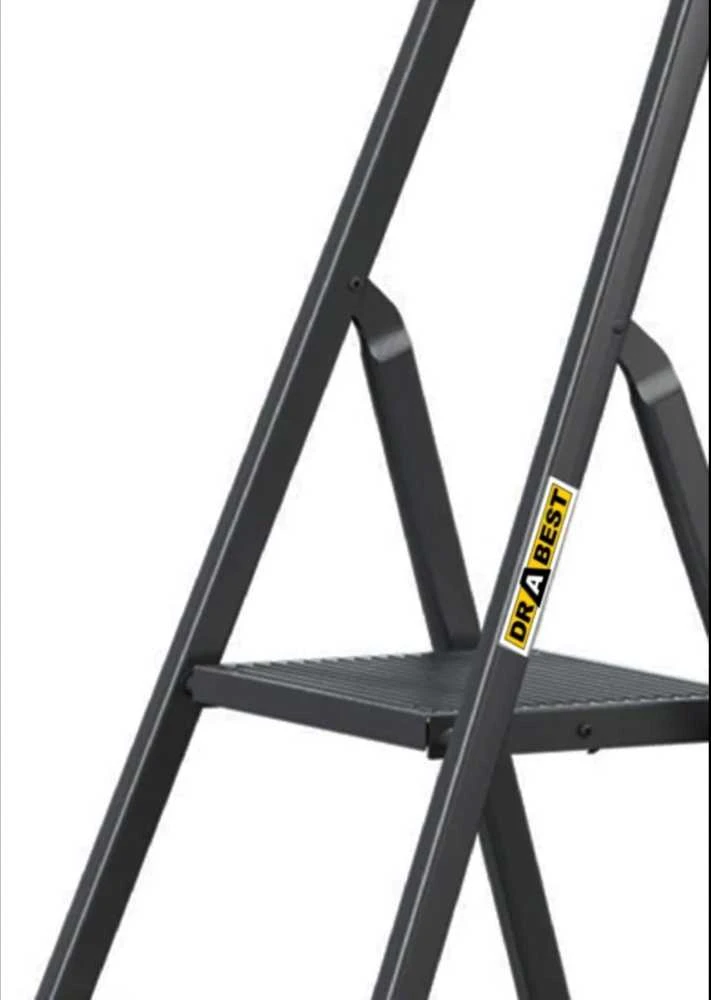 DRABEST HOME plieninės kopėčios, 4 pakopų, 125 kg ,juoda spalva