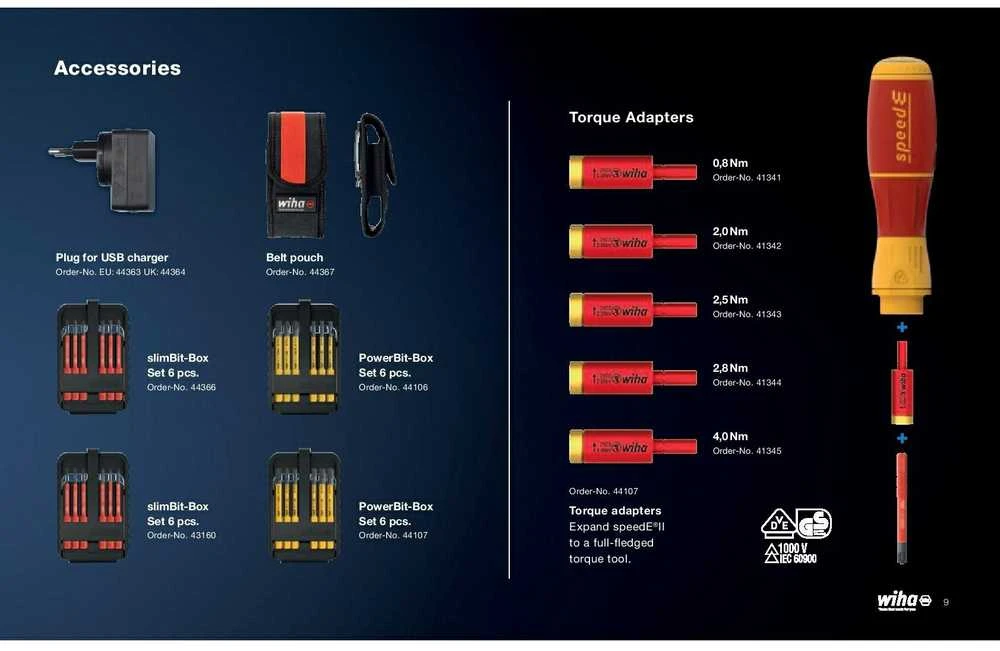 E-Atsuktuvo WIHA rinkinys speedE® II electric (7 vnt.)