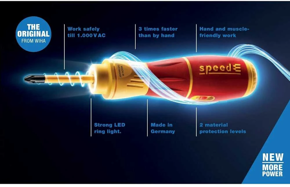E-Atsuktuvo WIHA rinkinys speedE® II electric (7 vnt.)