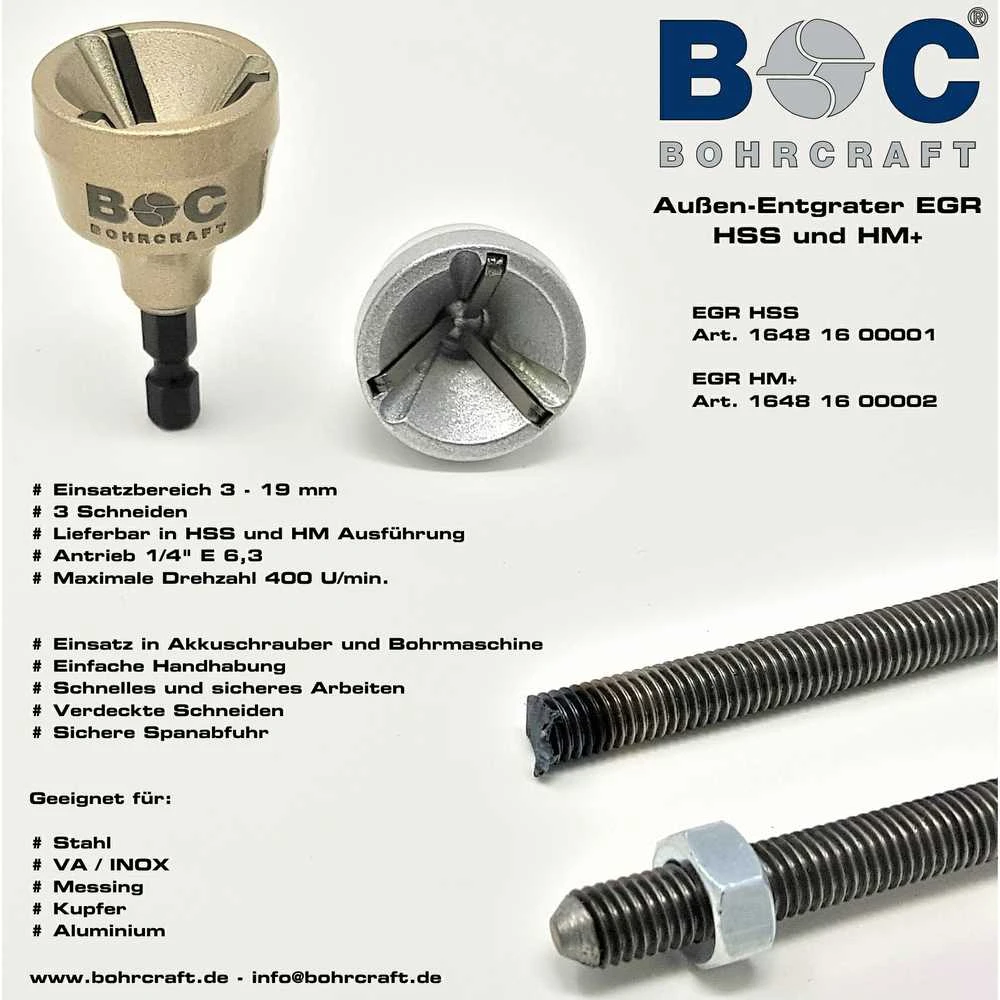Grąžtas Nuožulų nuėmėjas BOHRCRAFT EGR HSS (3-19 mm)