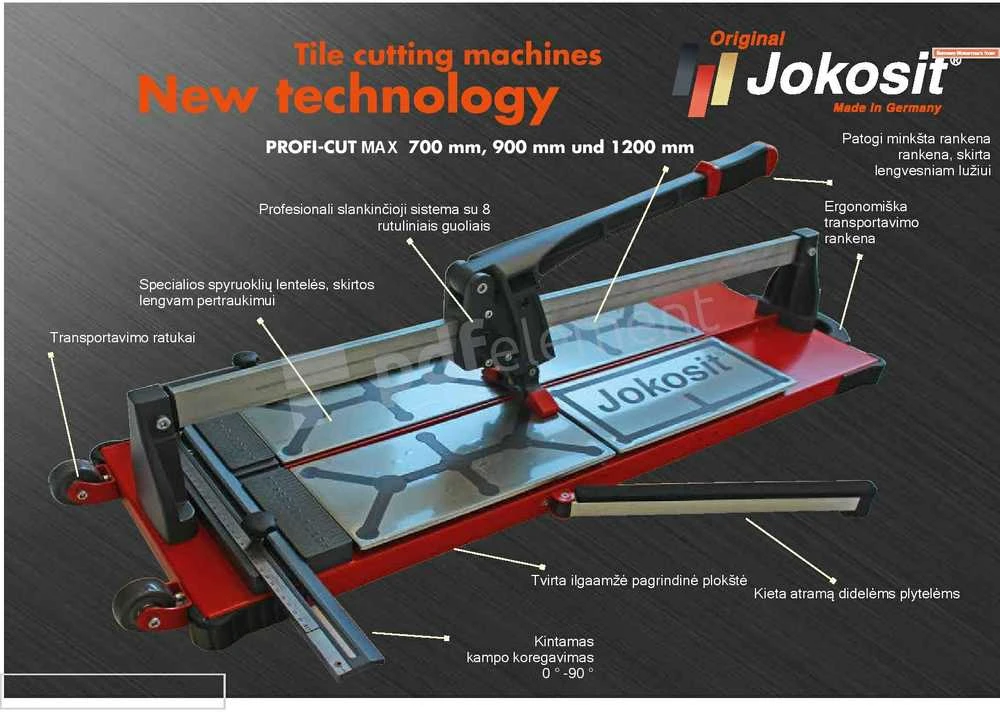 Plytelių pjaustymo staklės JOKOSIT PROFI CUT MAX (900 mm)