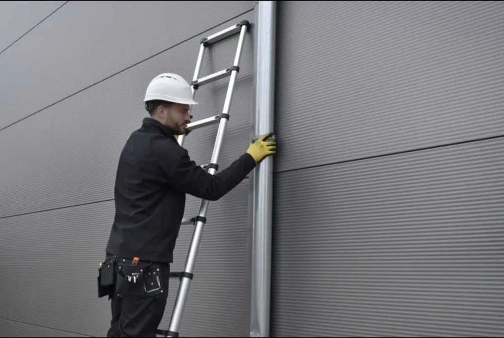 Teleskopinės plieninės kopėčios DRABEST 1x13 3,8 m