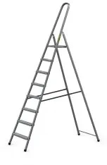 Vienpusės plieninės kopėčios Drabest HOME, 8 laipteliai, pilkos spalvos (125 kg)