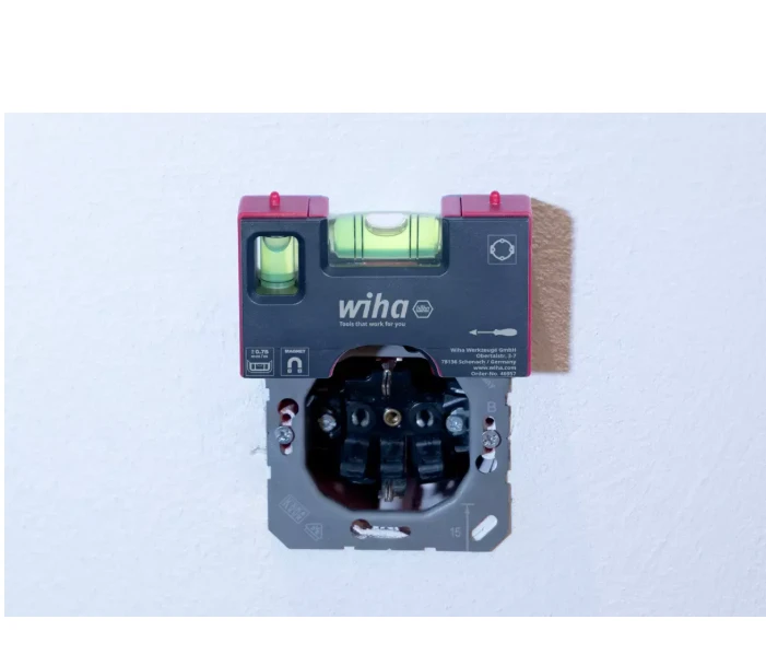 WIHA Mini gulsčiukas rozetėms, 8 cm, su magnetu