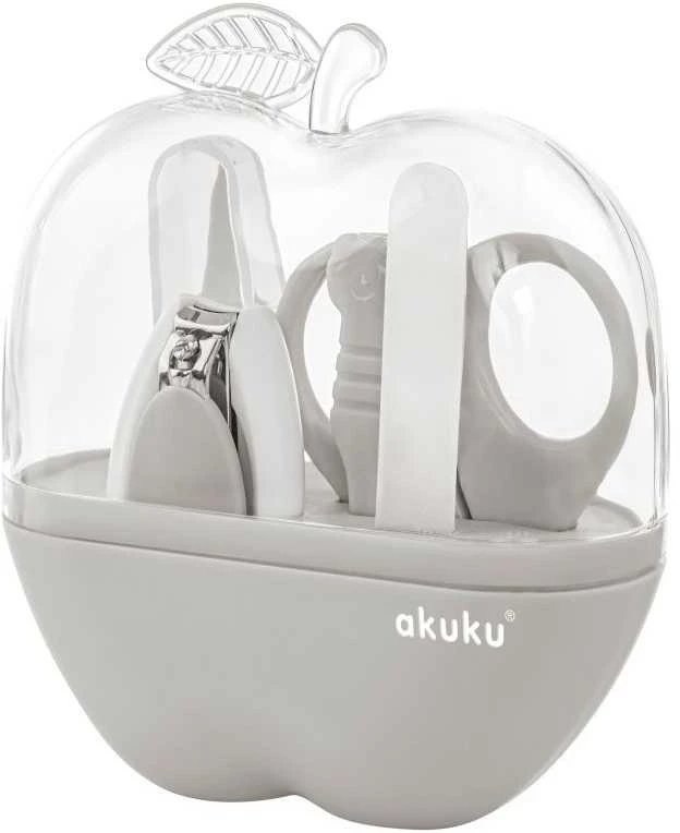 AKUKU kūdikių priežiūros rinkinys obuolio dėžutėje, pilkas, A0473