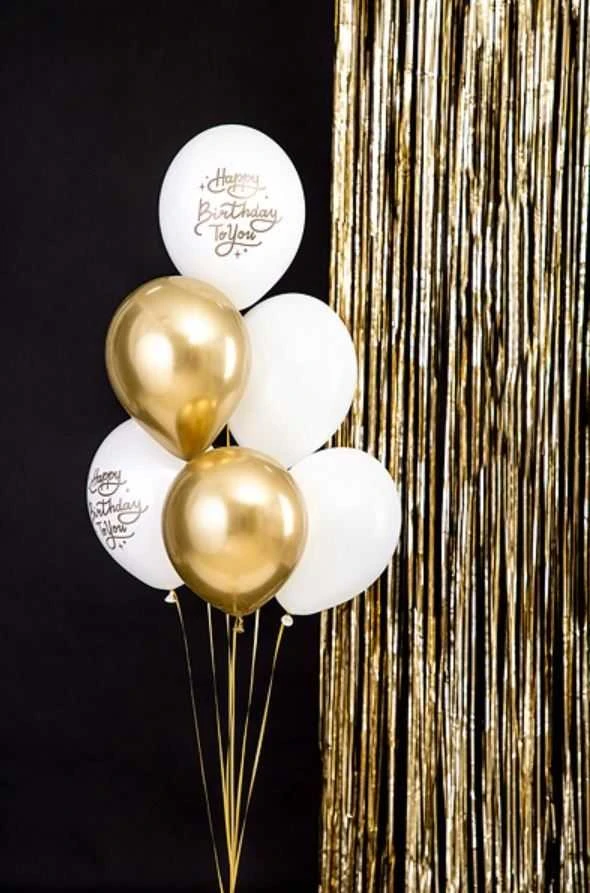 PartyDeco Balionų rinkinys Happy Birthday, 6 vnt