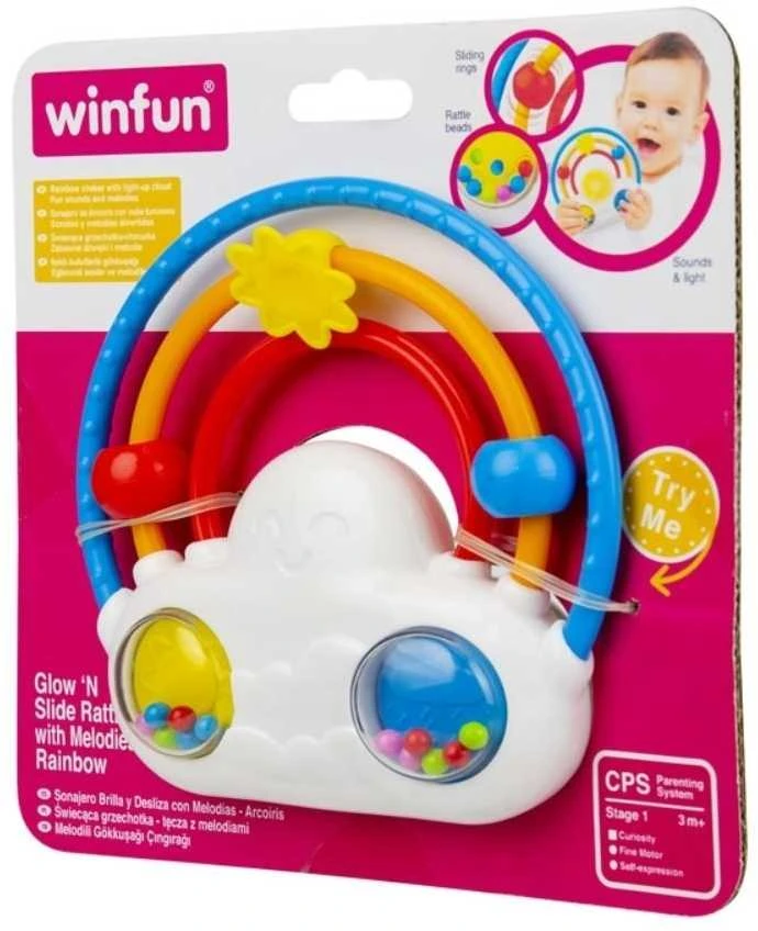 Barškutis winfun - Vaivorykštė su garsais ir šviesomis