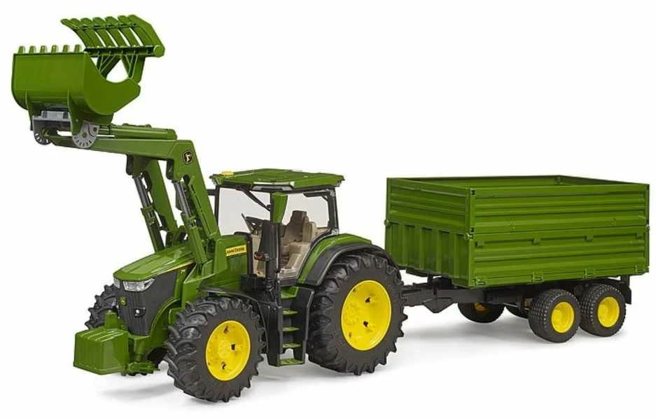 Traktorius su krautuvu ir priekaba Bruder 03155 John Deere 7R 350