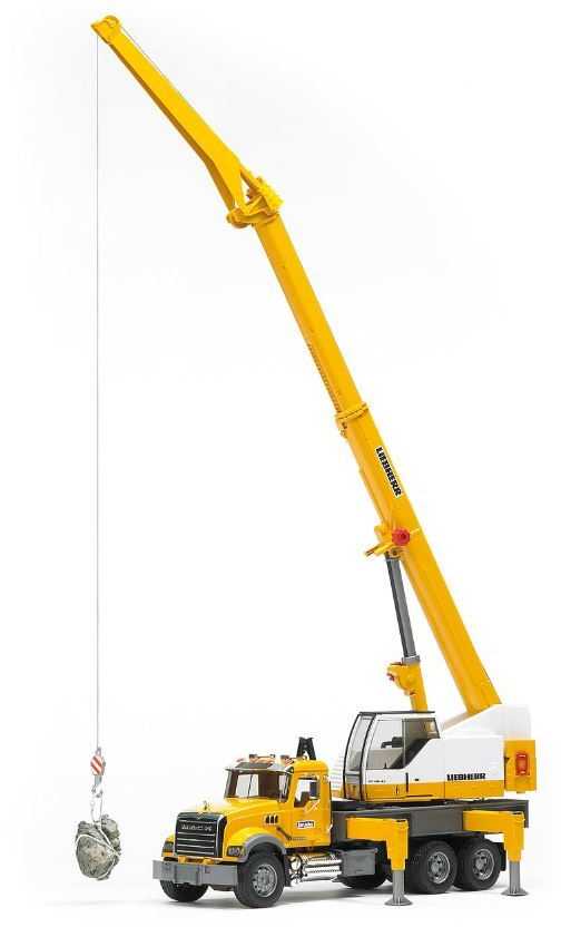 BRUDER didelis kranas su strėle MACK Granite Liebherr 02818