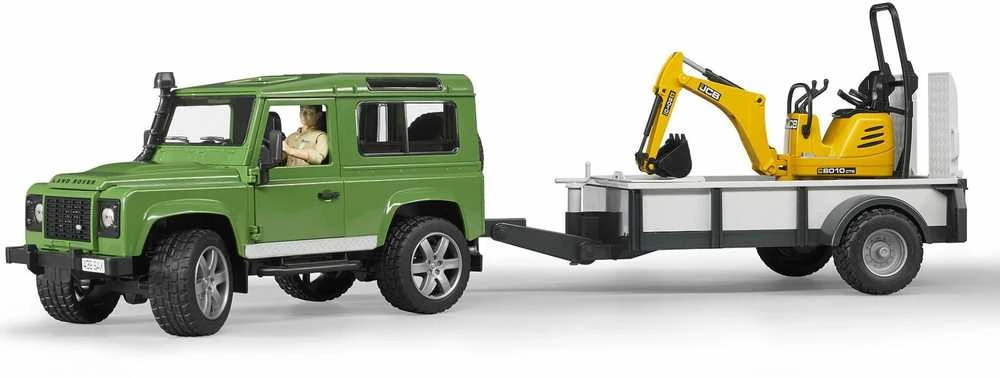 BRUDER sunkvežimis Land Rover ir eskavatorius su darbuotoju, 2593