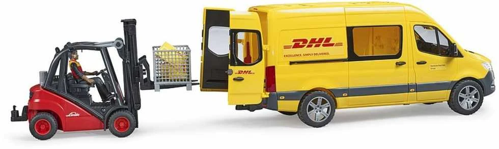 BRUDER 1:16 siuntų pristatymo furgonas MB Sprinter DHL su vairuotoju, 02671