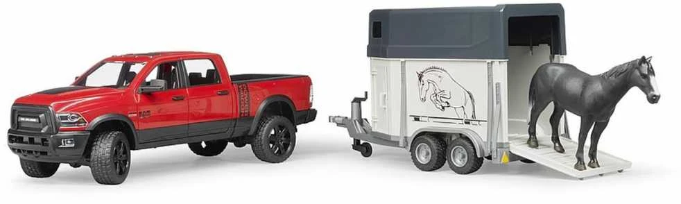 Pferd BRUDER pikapas RAM 2500 su priekaba arkliams ir arkliu 02501