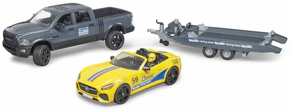 BRUDER automobilis RAM 2500 Power Wagon su priekaba, 02504