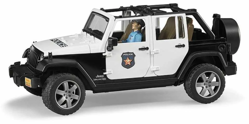 BRUDER policijos džipas Wrangler, su policininku ir priedais, 2526