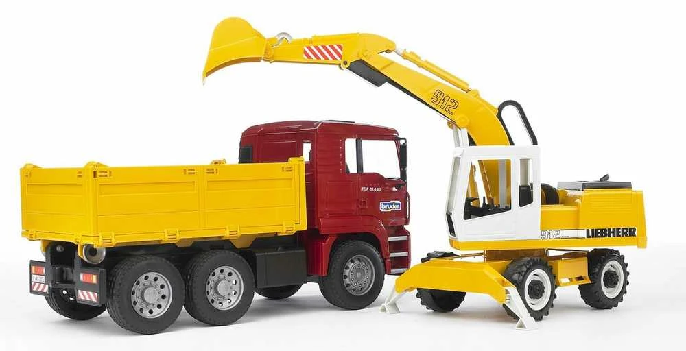 BRUDER statybinis sunkvežimis MAN TGA ir ekskavatorius Liebherr, 2751