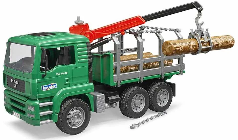 BRUDER 1:16 miškovežis MAN Metsaveo su kranu, 02769