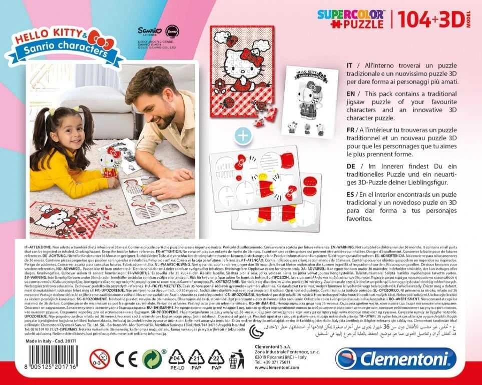 Dėlionė ir 3D Clementoni Hello Kitty 104 det. 20171