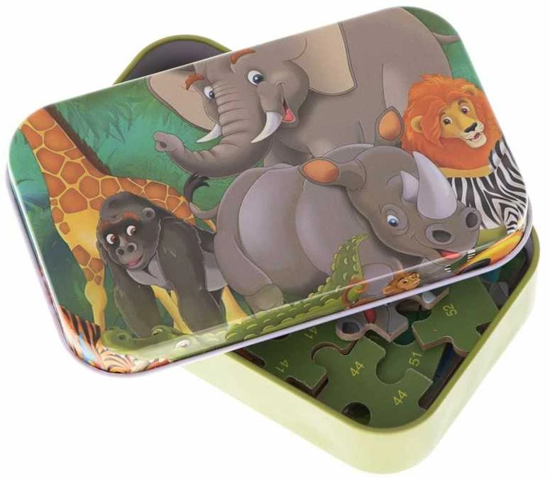 Dėlionė metalinėje dėžutėje Džiunglės 60 det.