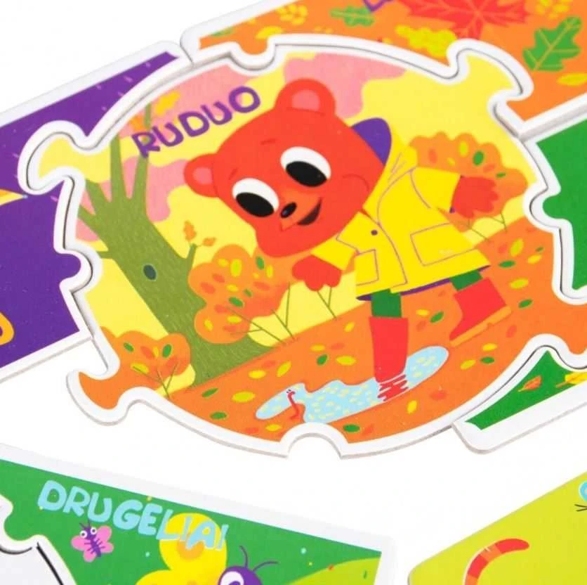 Dėlionė Baby puzzle dėlionių rinkinys Pažink pasaulį 3in1
