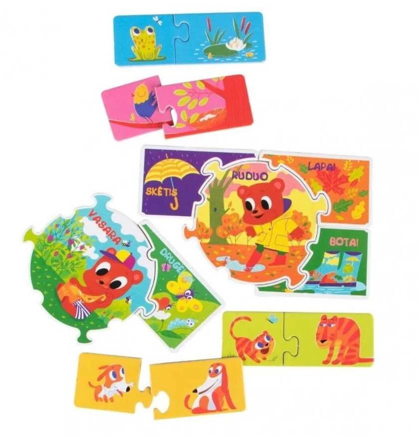 Dėlionė Baby puzzle dėlionių rinkinys Pažink pasaulį 3in1