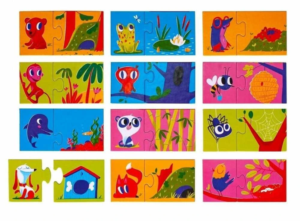 Dėlionė Baby puzzle dėlionių rinkinys Pažink pasaulį 3in1