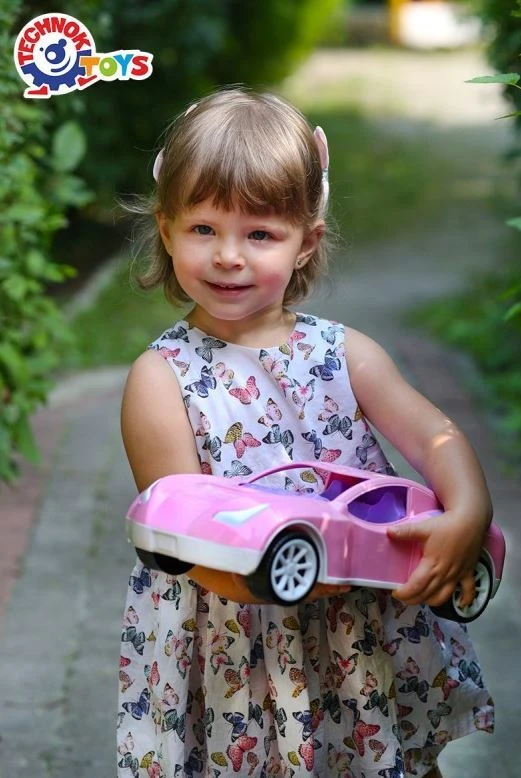 Technok Maksik Didelė plastikinė sportinė mašina rožinė 38cm (6351) aprašymas - Prekės nuotrauka