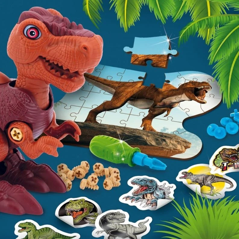 Lisciani DIY konstruktorius Dinozauras T-REX + dėlionė aprašymas - Prekės nuotrauka