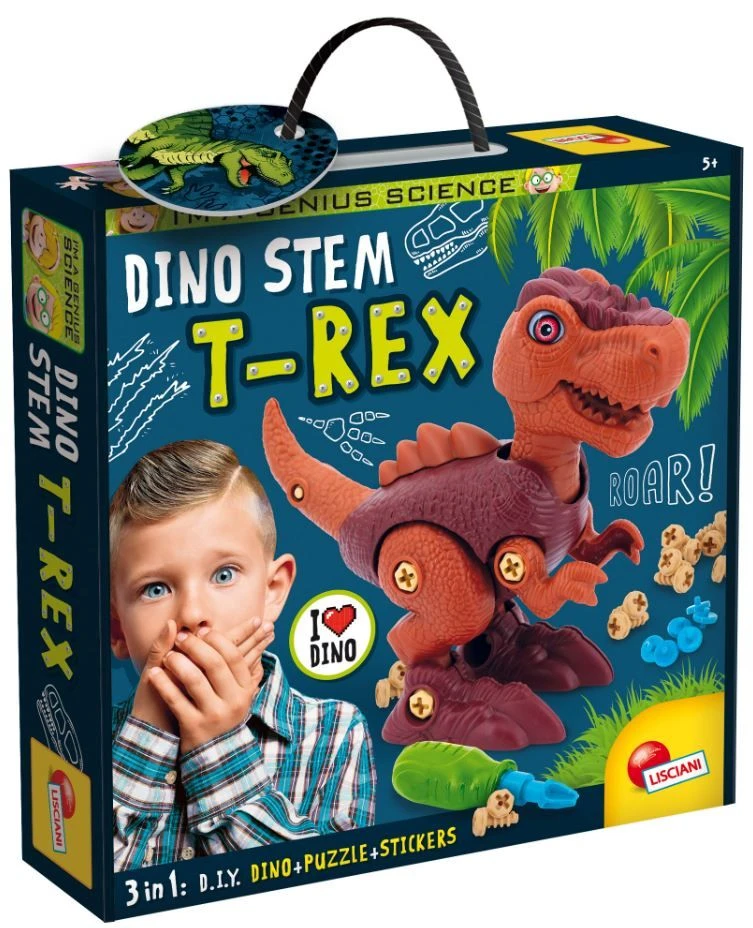 Lisciani DIY konstruktorius Dinozauras T-REX + dėlionė aprašymas - Prekės nuotrauka