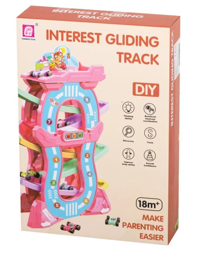 Huabiao Toys Krentančių mašinėlių rinkinys 5 aukštai, 8 mašinėlės aprašymas - Prekės nuotrauka