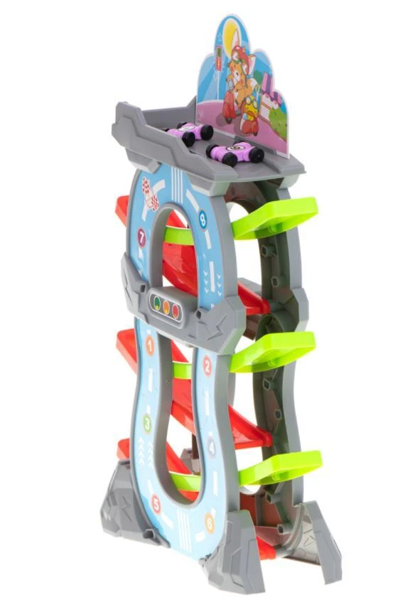 Huabiao Toys Krentančių mašinėlių rinkinys 5 aukštai, 8 mašinėlės aprašymas - Prekės nuotrauka