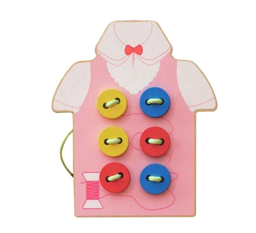 Medinis Montessori varstymo žaidimas - Sagos (rožinis) aprašymas - Prekės nuotrauka