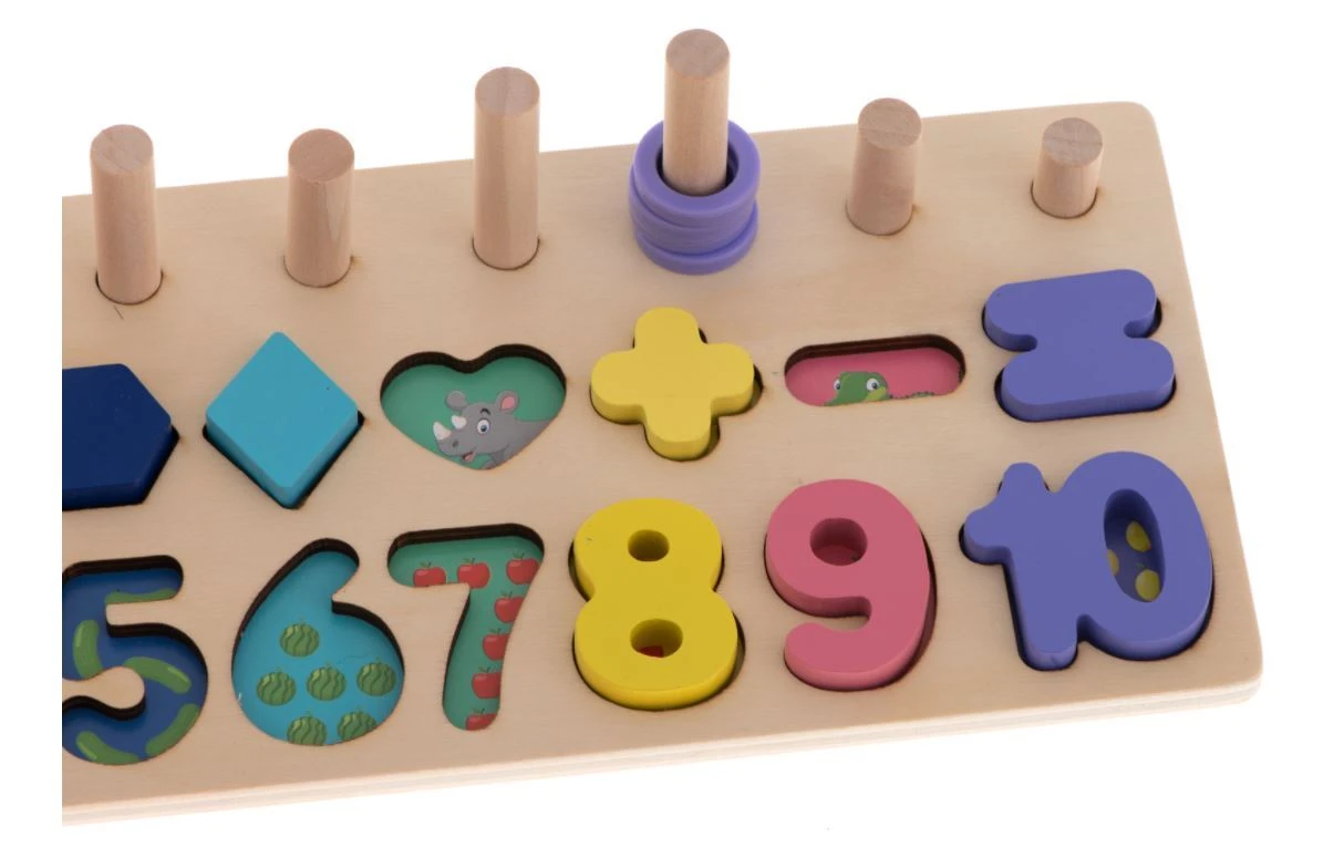 Montessori edukacinis rinkinys skačiavimo mokymuisi, medinis aprašymas - Prekės nuotrauka